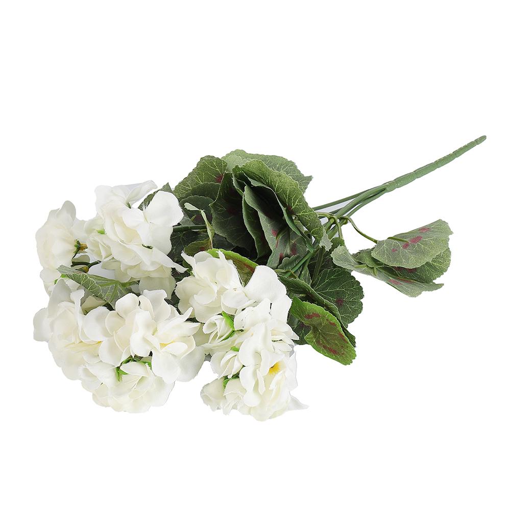1pc Artificial Flowers With 5 Branches 36cm Artificial Geranium Flowers Silk Fake Flower Home Office Xmas Wedding Decoration