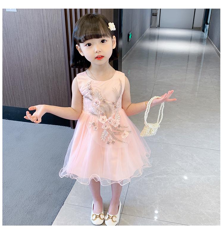 Girls' summer 2026 new mesh dress, stylish princess dress, birthday dress, baby performance dress