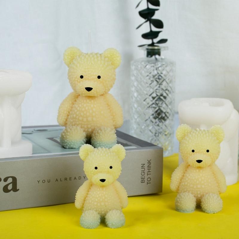 Bear Silicone Mold Candle Mold for Making Candle Soap Plaster Desk Ornament Cake Fondant Decorations Chocolate Jello