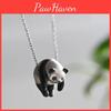 Fashionable Panda Pendant Choker Necklace With Copper Craftsmanship For Women