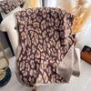 Leopard Print Jacquard Imitation Cashmere Scarf Women'S Short Fringed High-End Shawl
