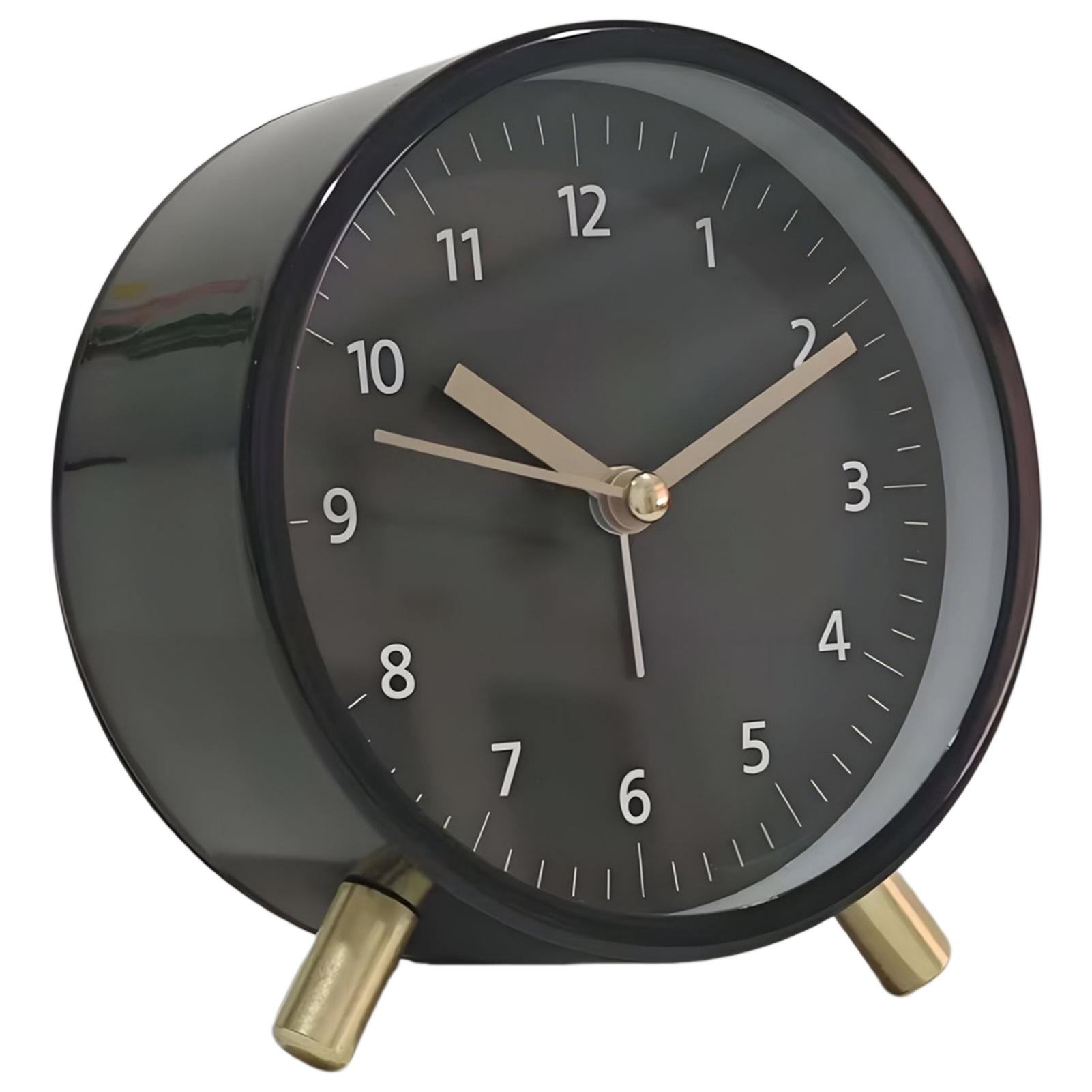 

Nordic Silent Clock Minimalist Style Round Analog Clocks Soft Backlight At Your Fingertips Desktop Retro Alarm Clock чёрный
