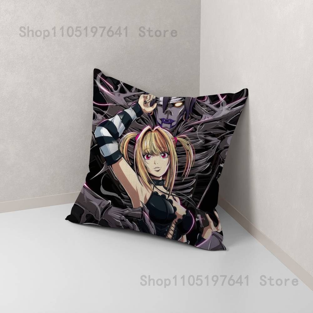 Misa D-Death N-Note Pillow Case For Sofa Decor Car Office Room Printing Cushion Cover Decorations and Protector