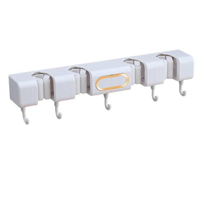 Mocowany do ściany wieszak na mopa bez wiercenia, hak na miotłę, mopa, stały wieszak, drzwi do łazienki, tylny stojak do przechowywania - Świetne narzędzie