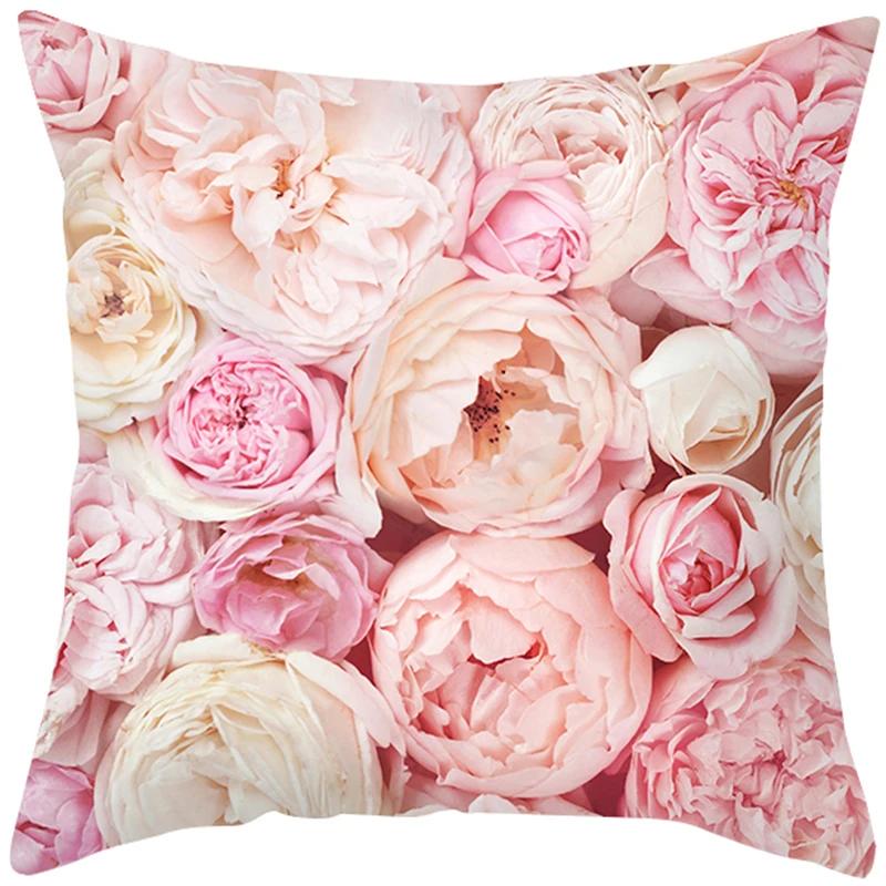 Pink Feather Pillowcase Gold Decorative Sofa Cushion Case Bed Pillow Cover Home Decor Car Cushion Cover Cute Pillow Case 45*45cm