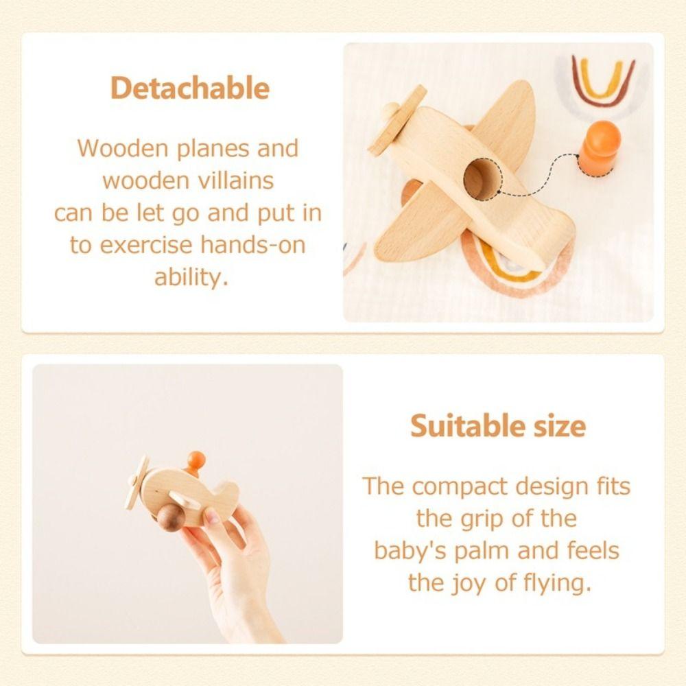 Wooden Aircraft Beech Figures Detachable Aircraft Montessori Toys  Kid Toy