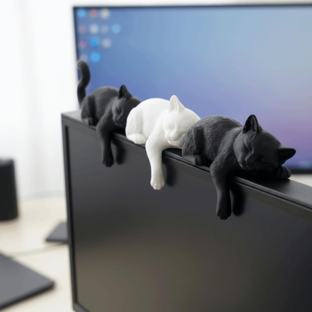 Cute Sleeping Cat Ornament 3D Printed Cat Statues Crafts Decorative Cat Statues Bedroom Decor