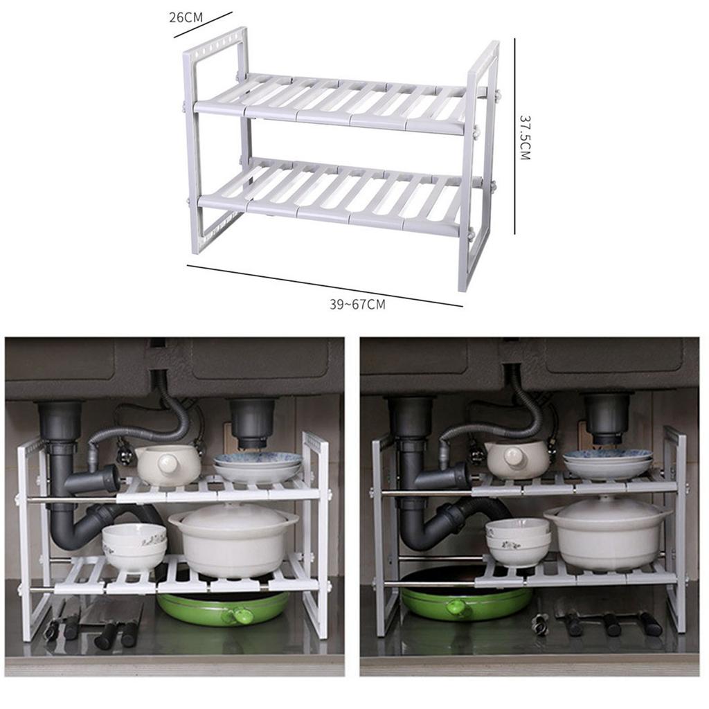 Organizer pod zlewem, wysuwana, dwuwarstwowa, wielofunkcyjna półka pod zlewem, półka R