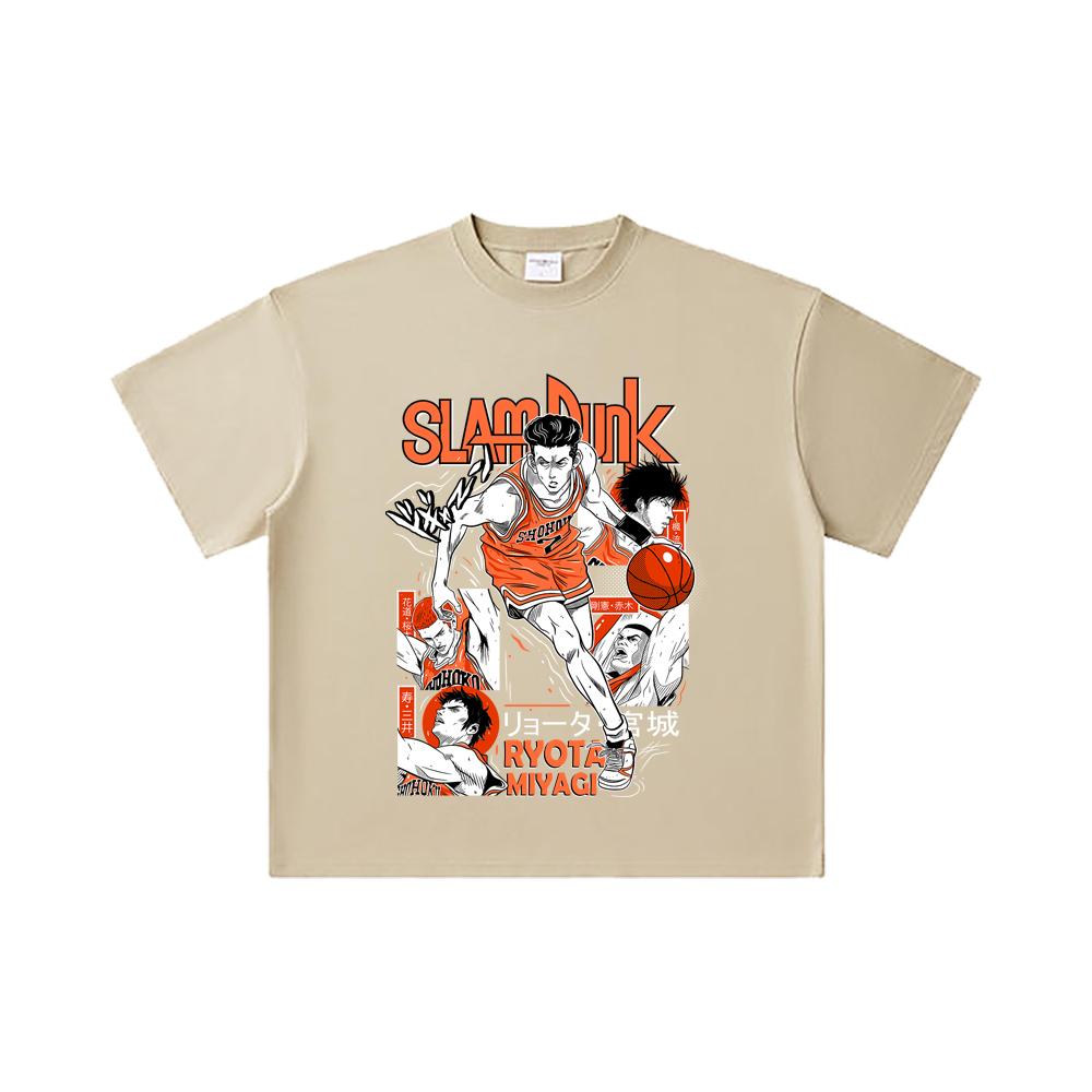 260 GSM Double Yarn 32 Count 100% Cotton Slam Dunk V5 Ryota Print Unisex Heavy Cotton T Shirt