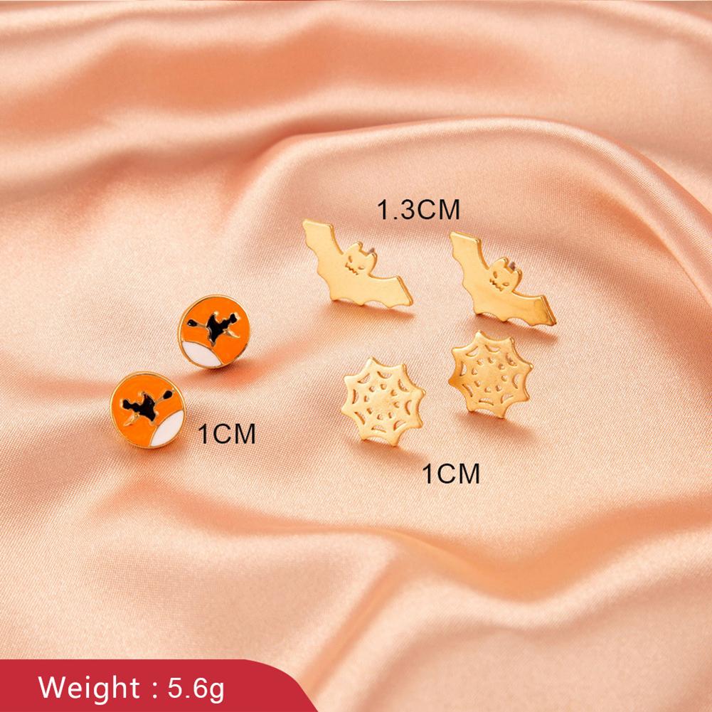 Halloween Bat Pumpkin Ghost Earrings Women Funny Creative Ear Studs Jewelry Gifts For Girls