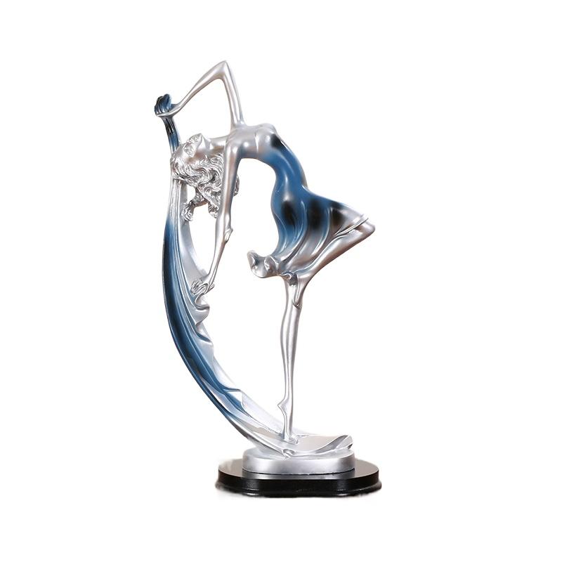 

Elegant dancing female character figurine European style dancing girl desktop figurine decoration home decor crafts holiday gift 22x11cm синій