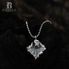 ICEBELA S925 Sterling Silver Korean Fashion Irregular Diamond Pleated Necklace Women's Short Bead Drop Glaze Necklace
