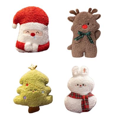 Christmas Plush Pillow Cartoon Santa Reindeer Throw Pillow Holiday Indoor Home Decors Tree Decoration Party Supplies
