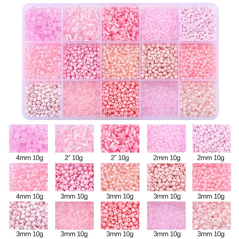 Seed Beads Kit Loose Bead Tube Beads Set with Box for DIY Jewelry Beaded Necklace Bracelet Earring Making Kit
