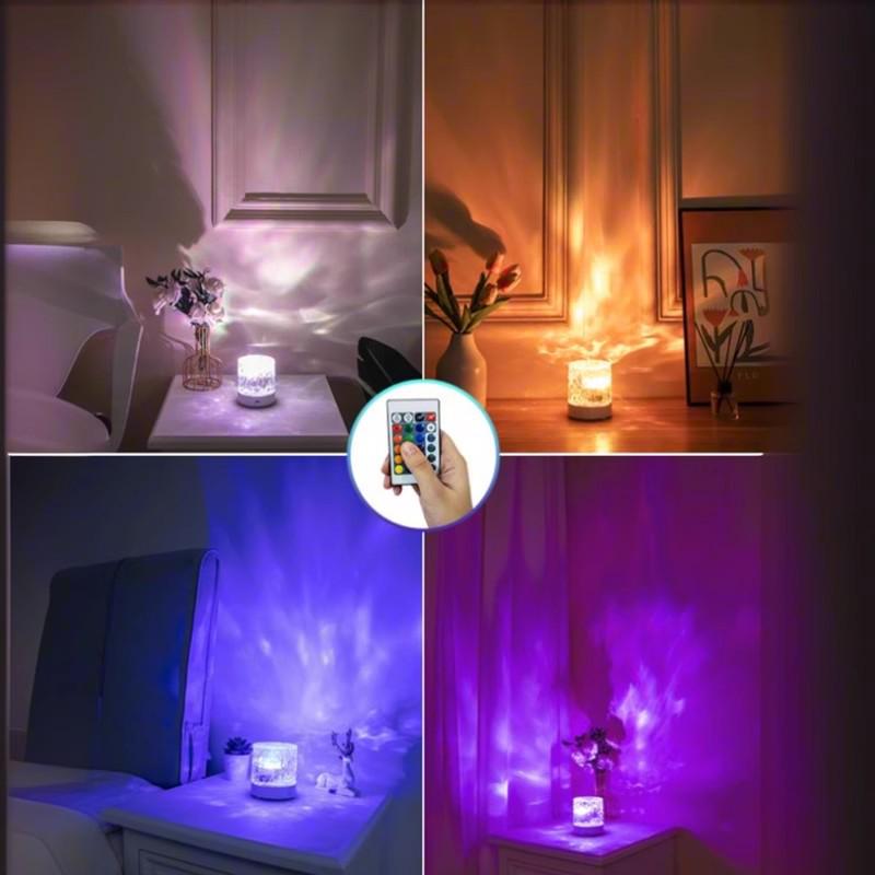 Creative Water Wave Projection Bedside Lamp: Mood Light for Bedroom