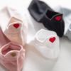 Roztomilé vyšívané ponožky s motivem srdce lásky, módní vtipné ponožky s patou ze zlaté třpytivé hedvábné příze, červené srdce, kotníkové ponožky, dropship