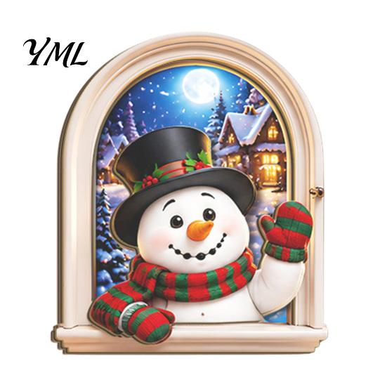 Creative Christmas Tree Decorations Arch Wooden Fridge Magnet Set, Holiday Window Frame 3D Printed Festive Magnets Magnetic Decor for Refrigerator