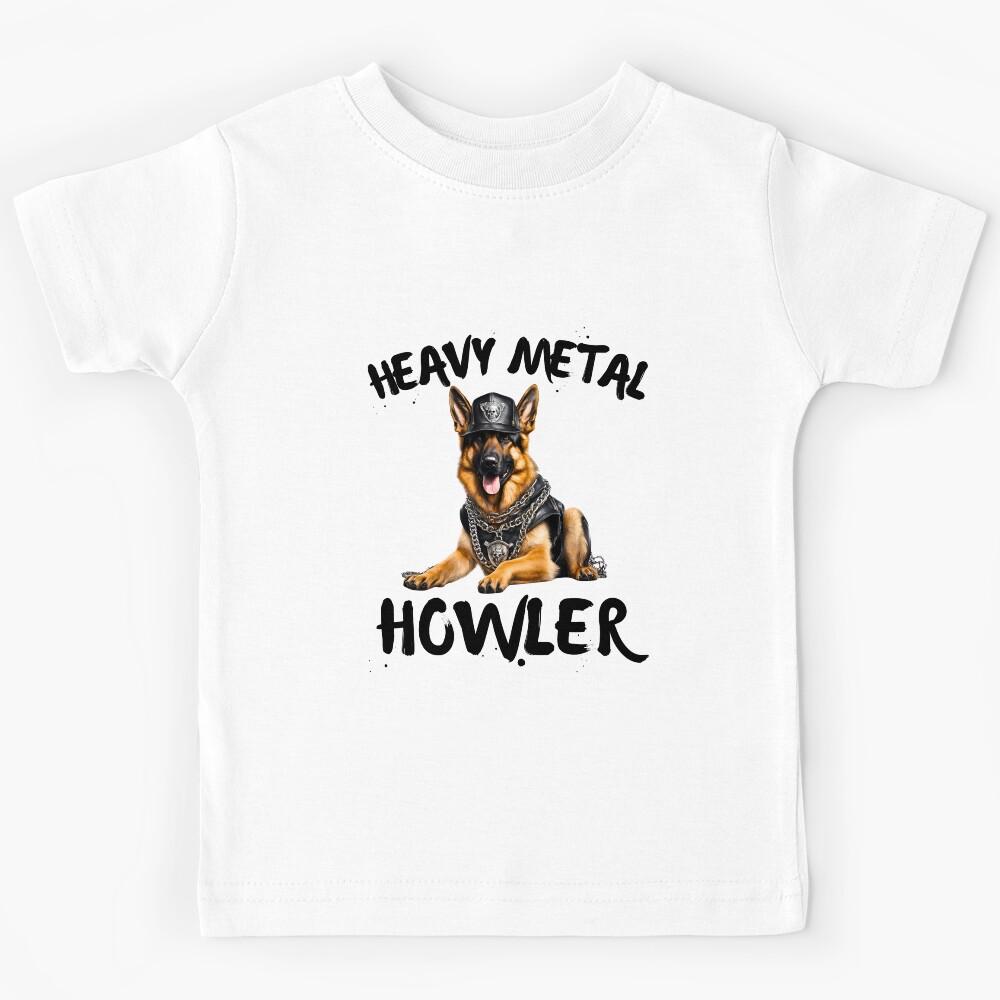 Heavy Metal Howler German Shepherd Kids T-Shirt 130