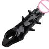 Reusable Condom Penis Sleeve Male Dick Enlargement Extender Spike Penis Cover Dildo Delay Ejaculation Sex Toy for Men Sexy Shop