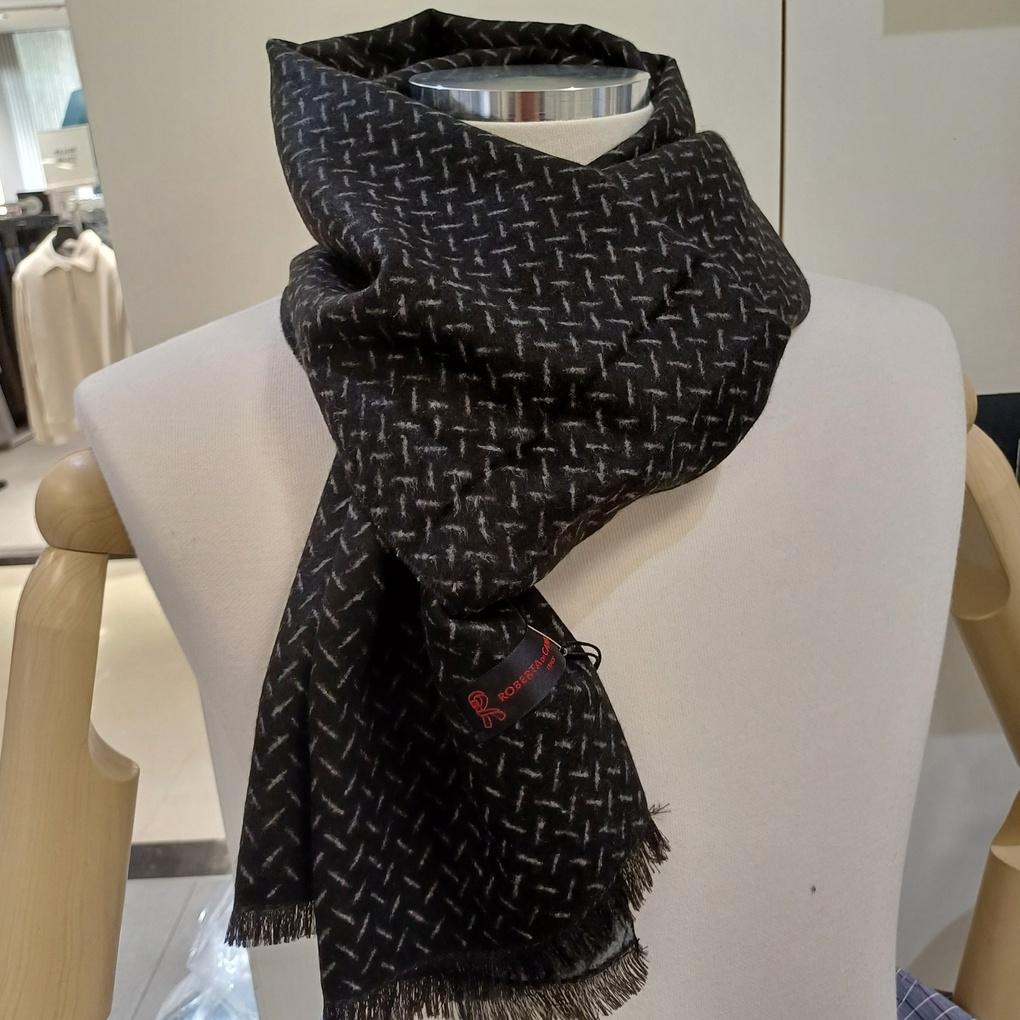 Men's Black Rayon Blend Muffler RO4C079 _New Core Ilsan Branch