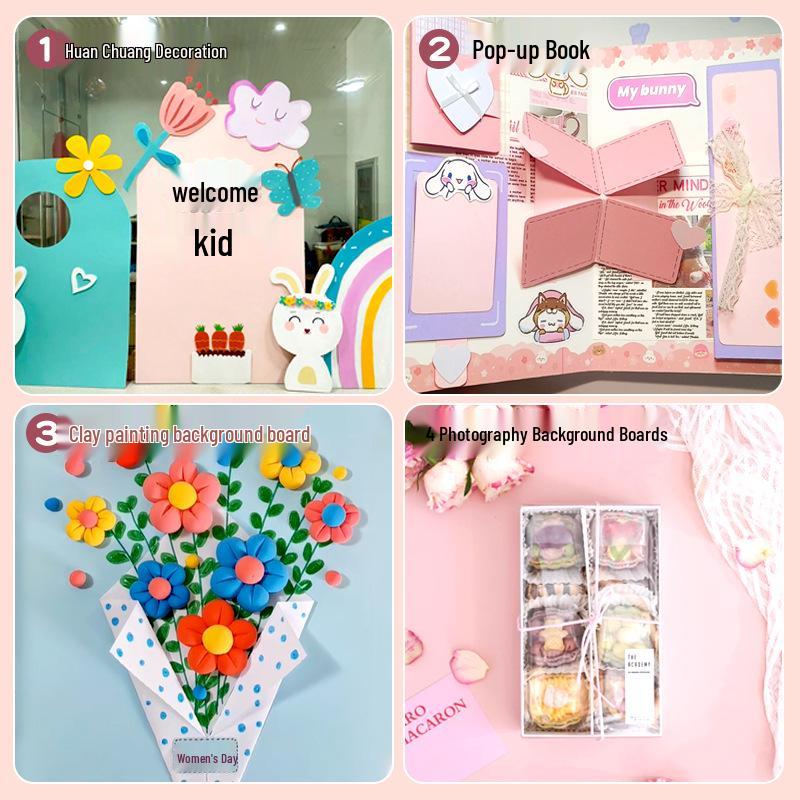 Macaron barevný karton A3/A4 4K/8K Origami papír pro studenty a pop-up knihy