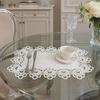 White Lace Placemat, Foldable Soft Anti-Wrinkle Table Mat, Heat Resistant Non-Yellowing Durable Dining Table Protector for Home Decor