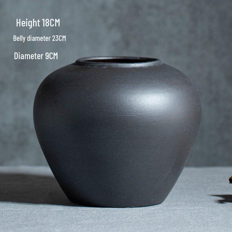 Набор цилиндрических керамических ваз Матовый Черно-Серый