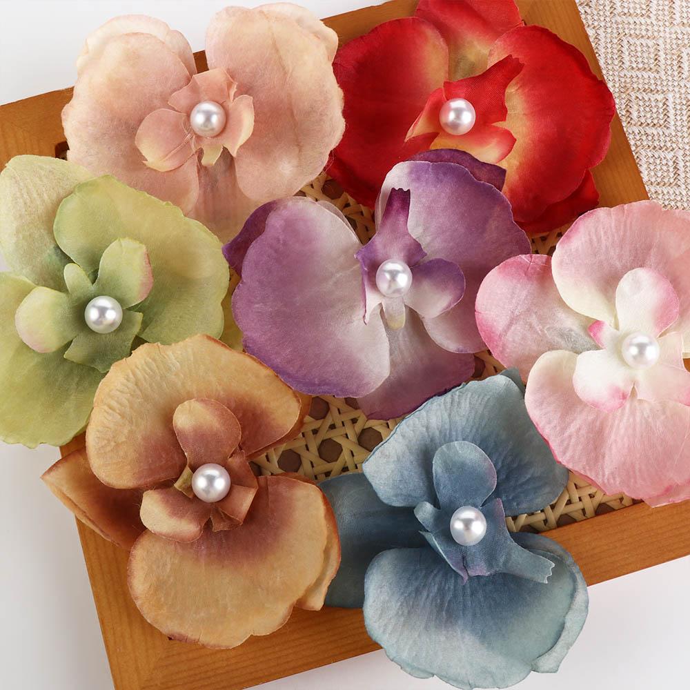 Cloth Butterfly Flower Hair Clip Pearl Girl Hair Clip Fashion Orchid Flower Hairpin Beach