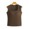 German Velvet Thermal Underwear with Chest Pads: Wide Shoulders, Slimming Fit, Trapezoidal Collar, Sleeveless Vest.