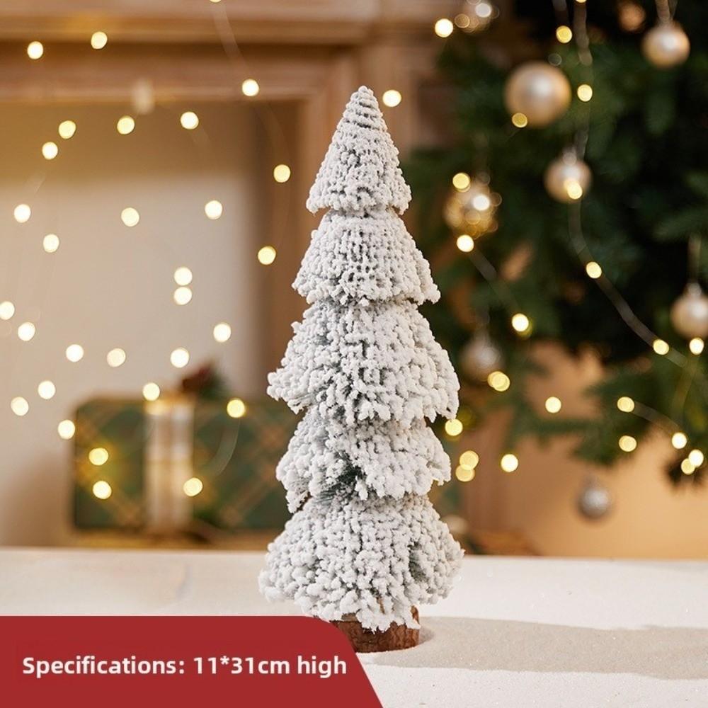 LED Lighting Christmas Tree Artificial Snow Frost Design Mini Christmas Tree Miniature Size Tabletop Christmas Tree