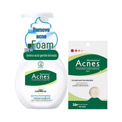 Mentholatum Acnes Refreshing Cleansing Foam & Invisible Acne Patch Set