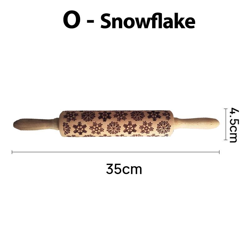 Wooden Christmas Rolling Pins Rock Snowflake Elk Embossing Baking Tool Cookies Biscuit Fondant Cake Patterned Roller Dropship