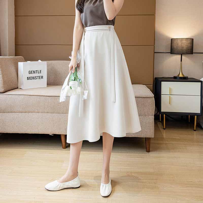 Half-length Skirt Women's Mid-length Chiffon Summer New Irregular Fashion High-waisted A-line Small Skirt