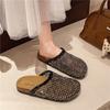 Platform-soled Boken Shoes Bag Head Half Slippers Women's Summer Wear 2025 New One-pedal Fishing Net Rhinestone Fairy Wind Sandals