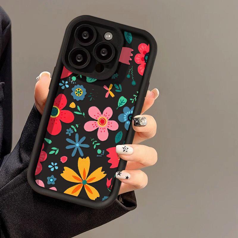 Colorful Flower Applies To iPhone17promax Apple 14 Mobile Phone Case 13 Cute 12 Premium Sense 15 Protective Case