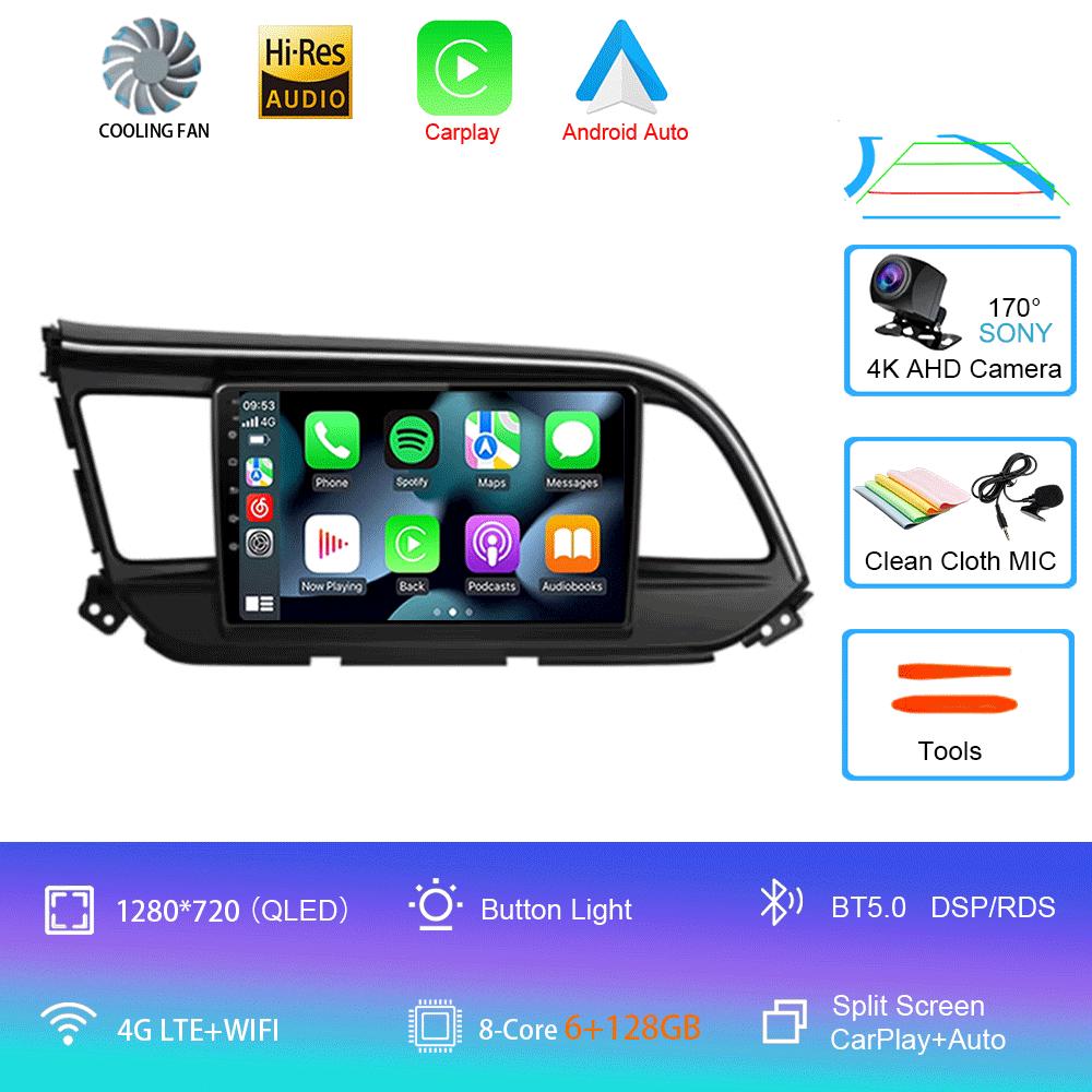 Car Radio Android 14 Carplay For Hyundai Elantra 6 2018 2019 2020 DSP GPS Navigation Multimedia Video Player Stereo Head Unit BT