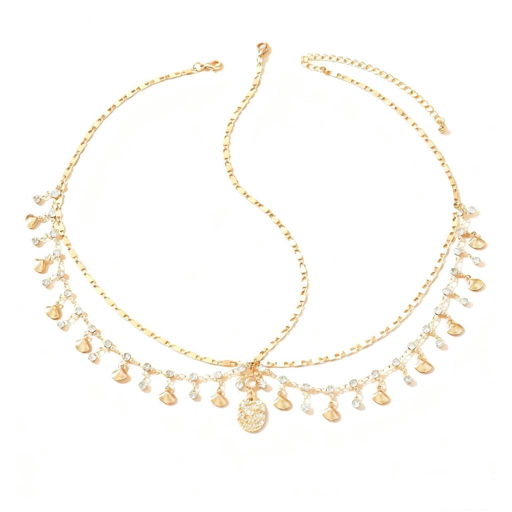 High-end Fashion Pearl Tassel Head Chain with Multi-layer Sequins for Women