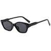 1Pc New Trendy Cool Cat-Eye Black Frame Sunglasses, Unisex, Uv Protection, Stylish for Street Photography, Vacation