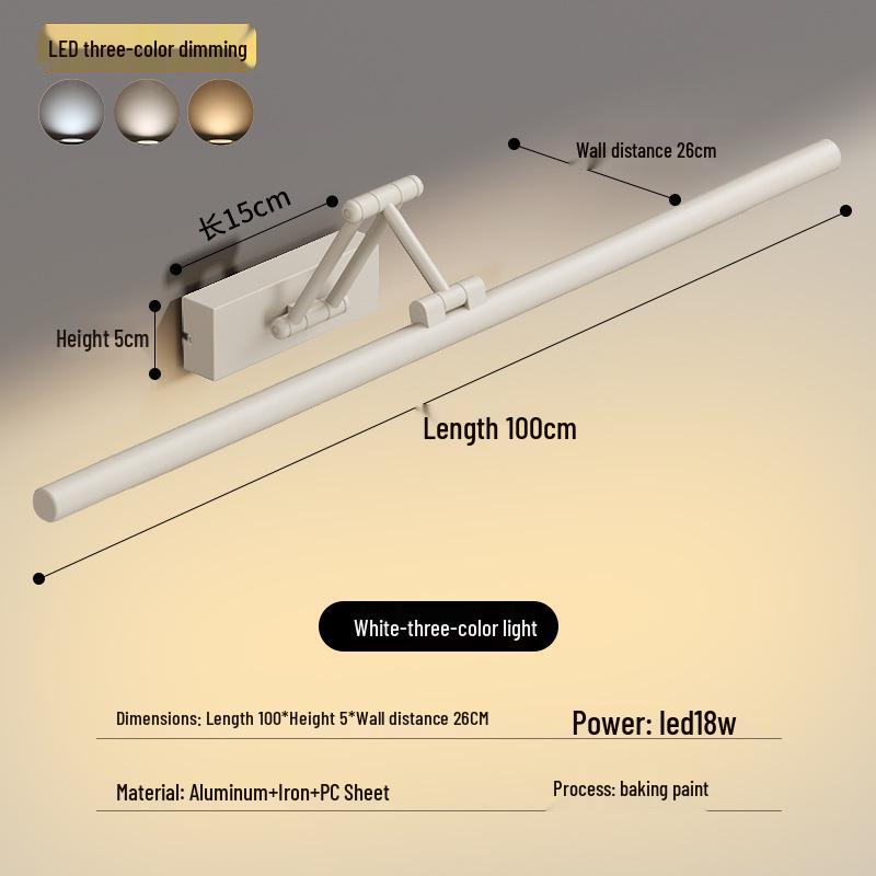 LED Vanity Mirror Light: Drill-Free Installation for Bathroom or Dressing Table Cabinets