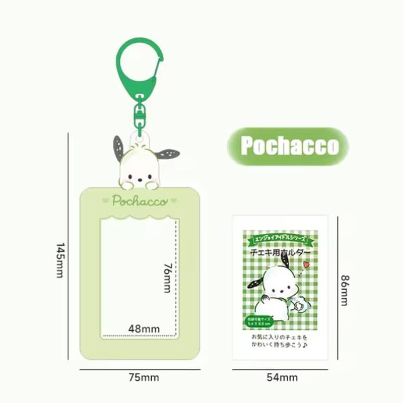 

Держатель для удостоверения личности Sanrios Hellokittys Kuromi Melody, симпатичная мультяшная карточка, держатель для удостоверения личности с фотографией, брелок для ключей, аксессуары