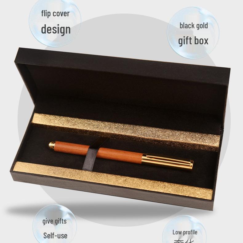 Brass Sandalwood Business Ballpoint Pen Gift Set with Engraving Option