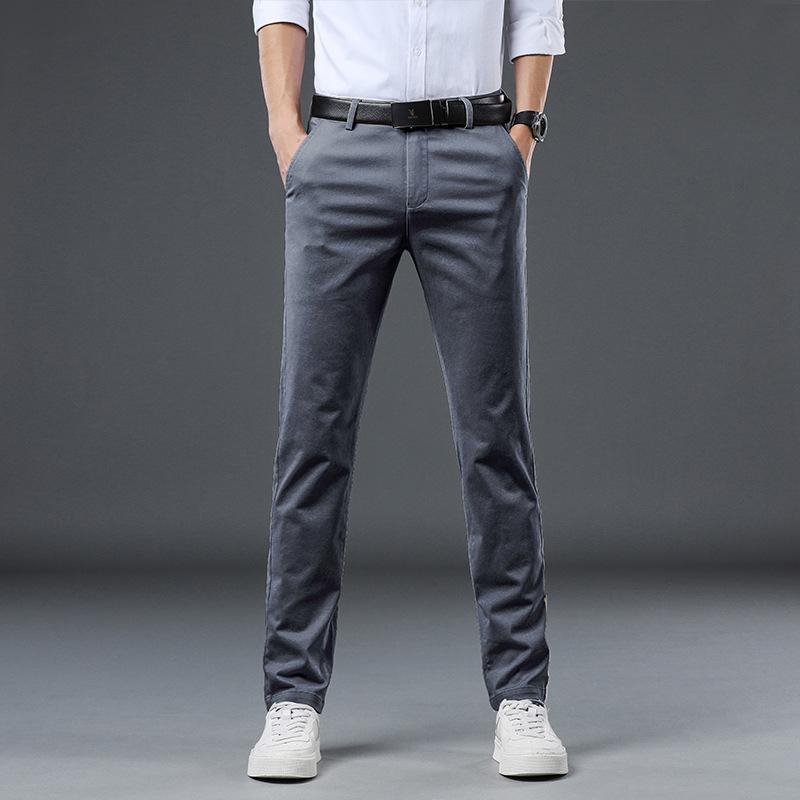 Spring And Summer New Casual Pants For Men, Elastic Thin Fit, Slim Fit, Small Straight Tube, Youth, Multi-Color Men'S Casual Pants