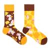 Calzini AB Asimmetrici Trendy Divertenti per Coppia Anatra Mandarina Colorati Calzini a Mezza Gamba SMLSOX