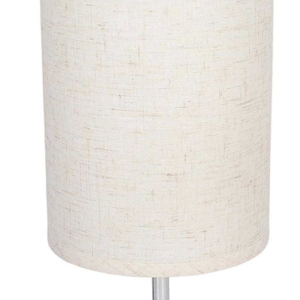 Touch Control Table Lamp Metal and Cloth USB Charging Three Gear LED Nightstand Lamp with Wood Grain Base for Bedroom  