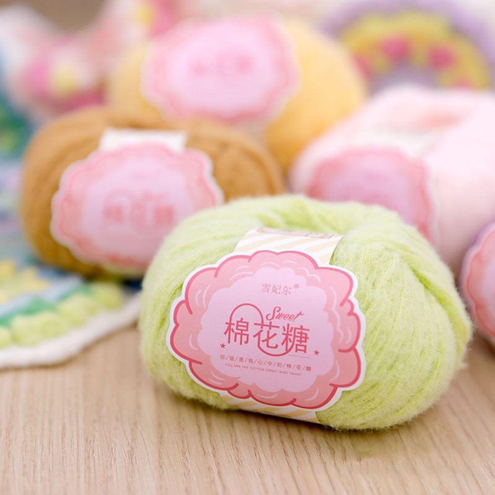 Multicolor Wool Ball Cotton Candy Yarn Ball  for Knitting Doll Hair Clip