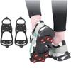 Agarre de Hielo de 8 Dientes con Púas para Zapatos Invierno Exterior Antideslizante Senderismo Montañismo Hielo Nieve Crampones Cubrezapatos Antideslizantes