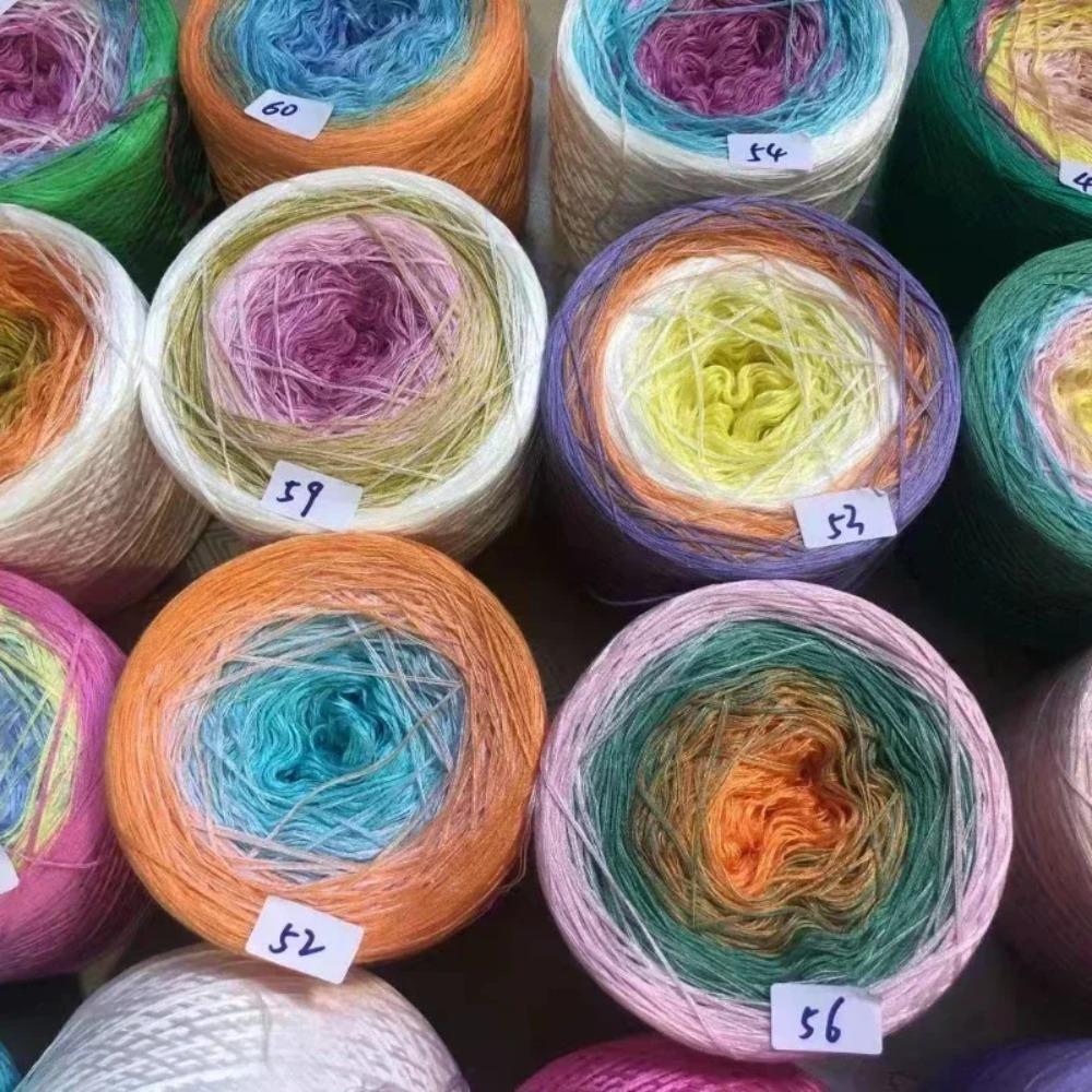 300g/pcs Colorful Pure Cotton Cake Gradient Cotton Rainbow DIY Scarf Shawl Skirt Wool Yarn Crochet