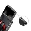 Hard PC Phone Case For Samsung Galaxy Z Flip 7 6 5 4 Black Cover For Galaxy Z Flip 3 Foldable Shockproof Cute Animal Raccoon Bag