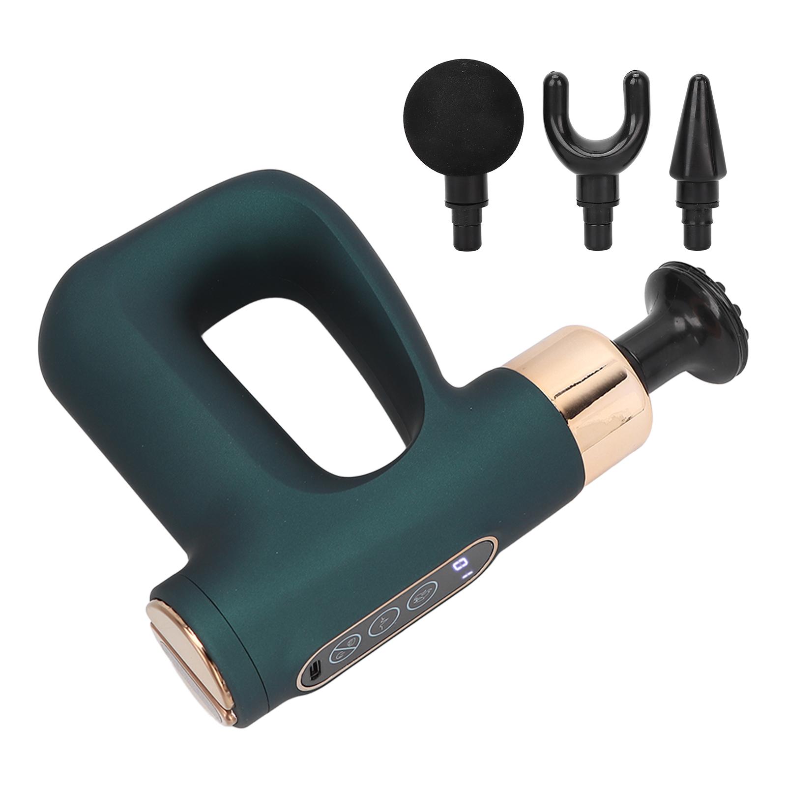 

Мини-пистолет для массажа фасций, горячий компресс, 12 передач, малошумный вибрационный массажер для расслабления мышц, зеленый