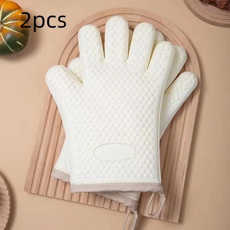 Anti Scald Thickened Silicone Gloves Heat Resistant Microwave Oven Baking Gloves BBQ Gloves Anti slip Heat Insulation Mitts